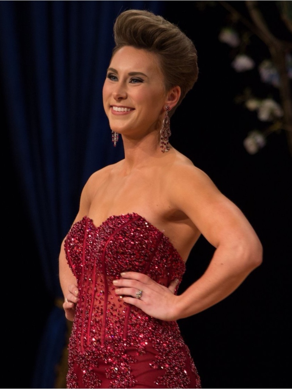 Jovani Burgundy Sequin Mermaid Gown - Picture 2 of 3